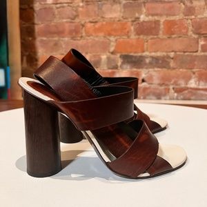 Proenza Schouler Leather and Wood Sandals
